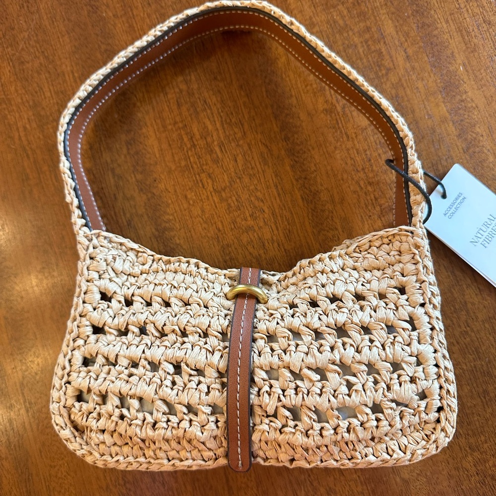 Natural Woven Shoulder Bag